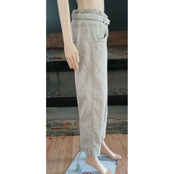 The Gap Paper Bag Waist High Rise Khaki Belted Women's 14/18 Comfy Casual Pants - Picture 4 of 9